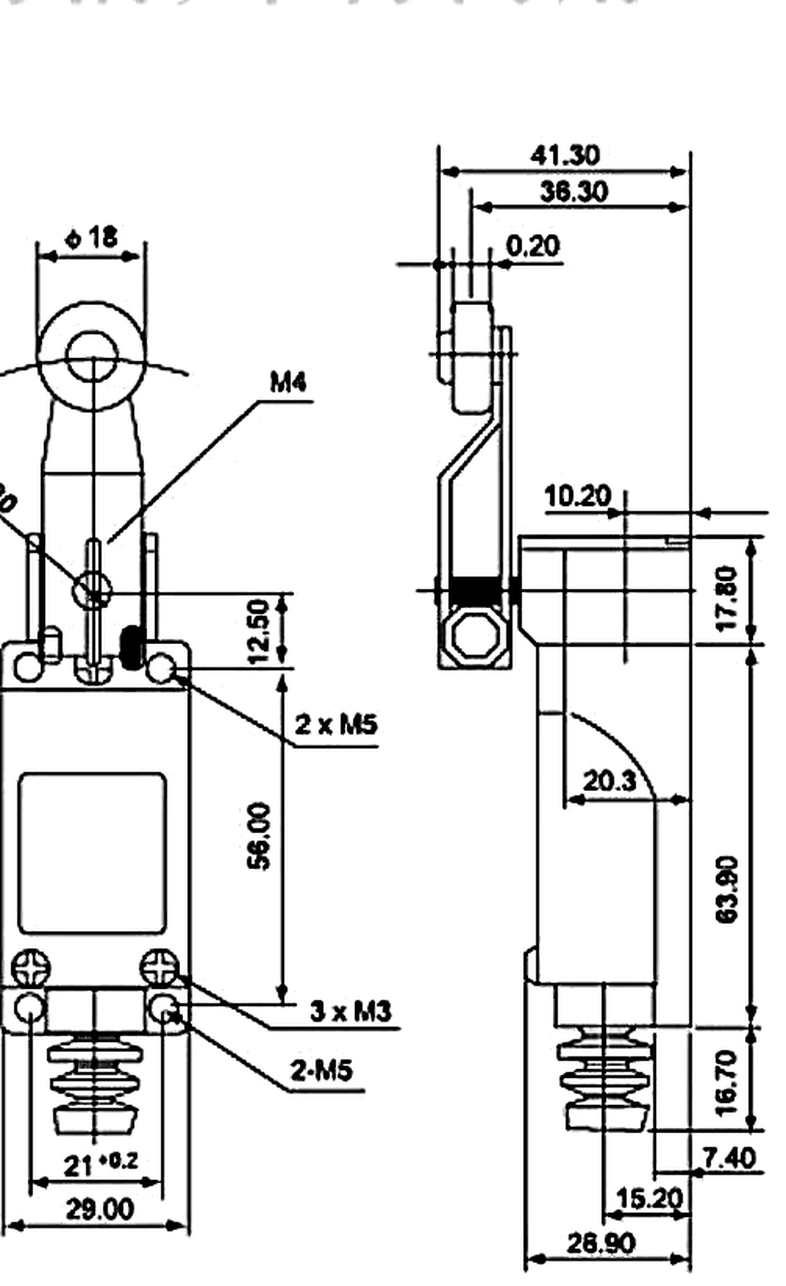 结构尺寸图 - SF-M105