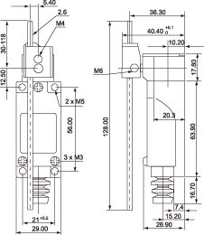结构尺寸图 - SF-M107