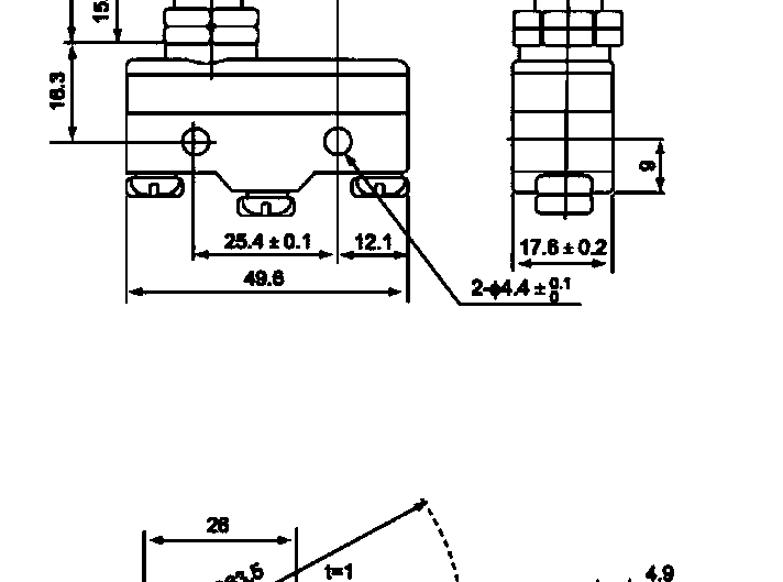 结构尺寸图 - TM-1308XN