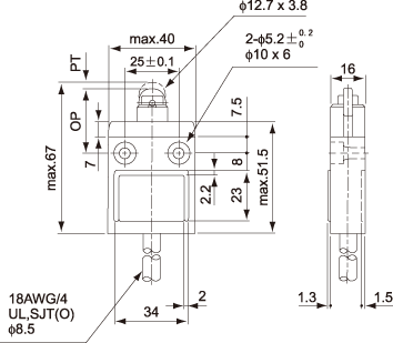 结构尺寸图 - TZ-3102