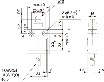 结构尺寸图 - TZ-3111