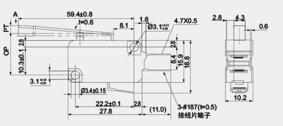 结构尺寸图 - V-163-1C25