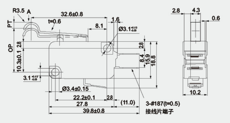 结构尺寸图 - V-164-1C25