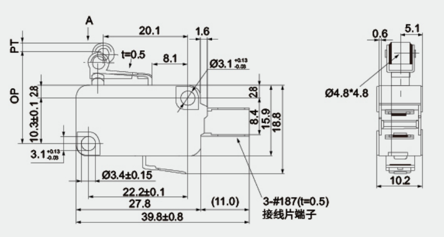 结构尺寸图 - V-165-1C25